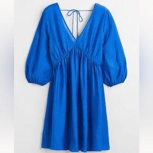 H&M V-neck brand new dress S size bright blue summer dress
